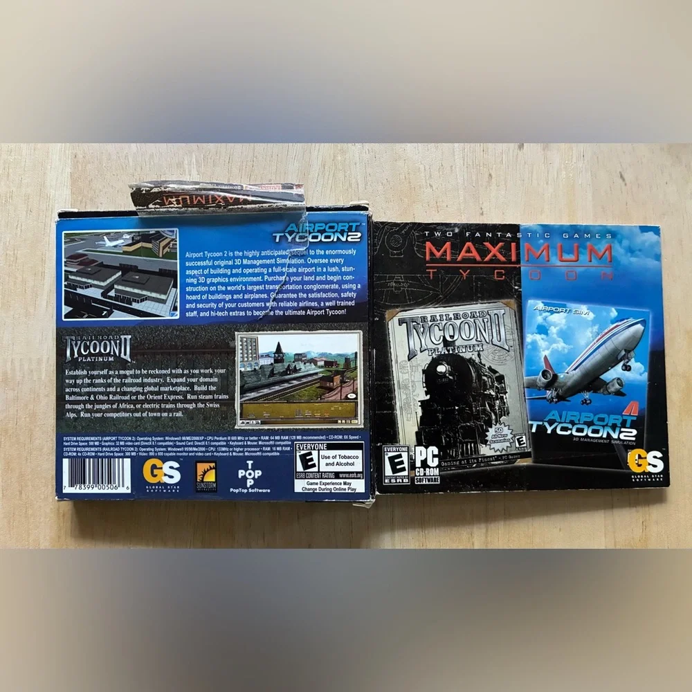 Maximum Tycoon: Railroad Tycoon II Platinum & Airport Tycoon 2 (PC, 2003)